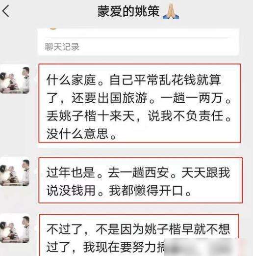 包含姚策养母发聊天记录的词条